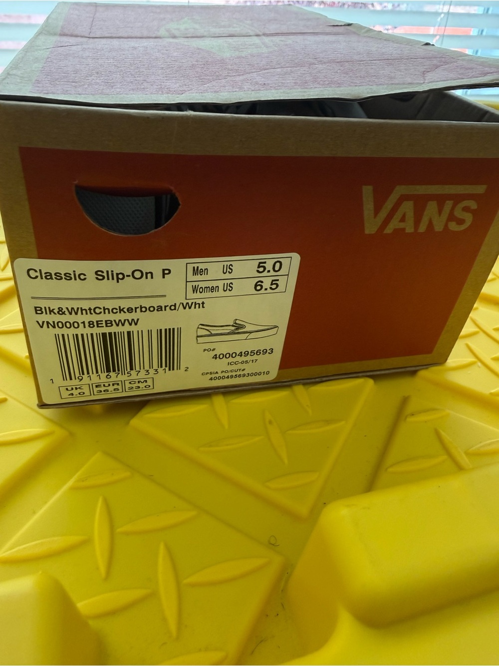 Vans Classic Slip-On Checkerboard Shoe - Black/White - Picture 4 of 5